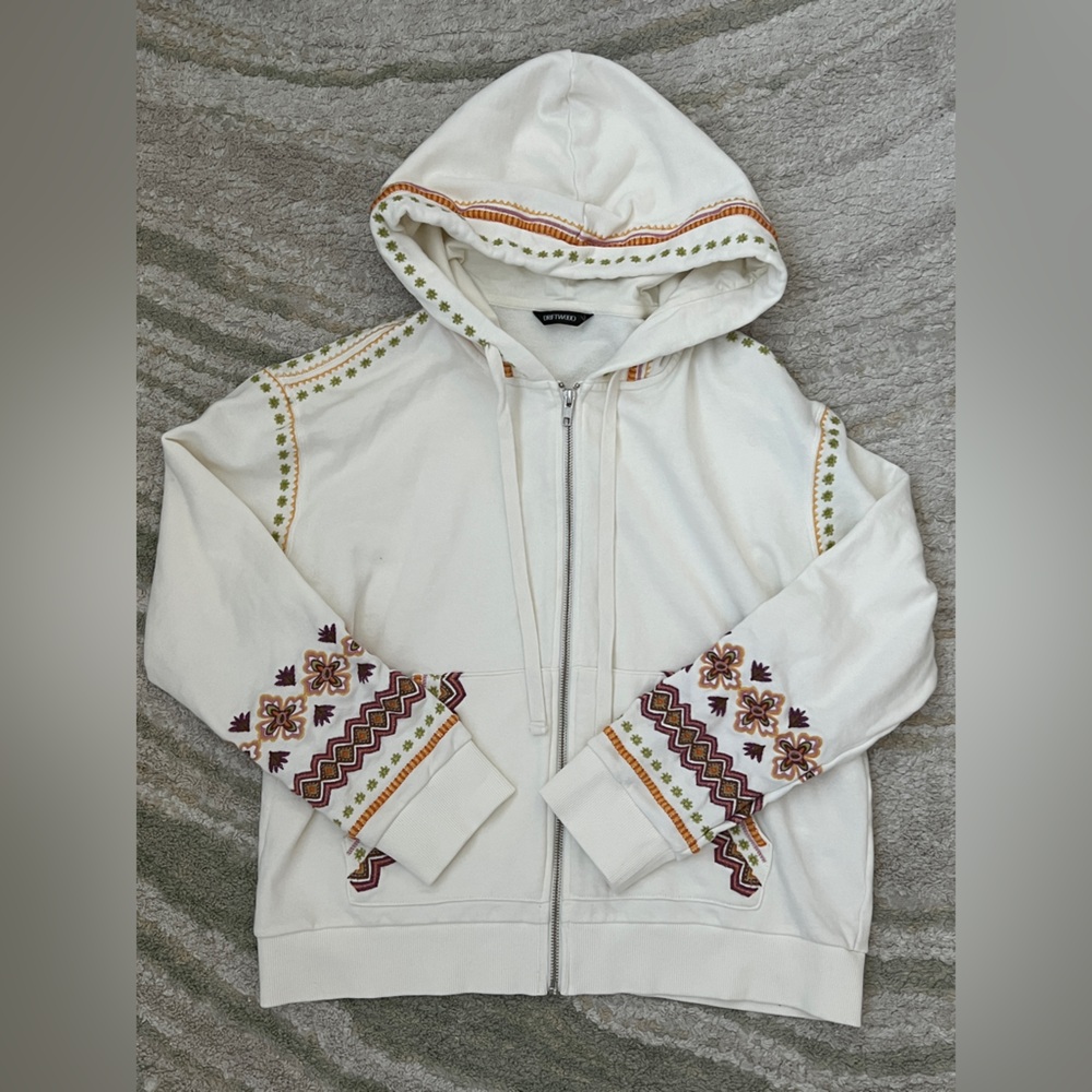 DRIFTWOOD Cream Hoodie with Embroidered Accents